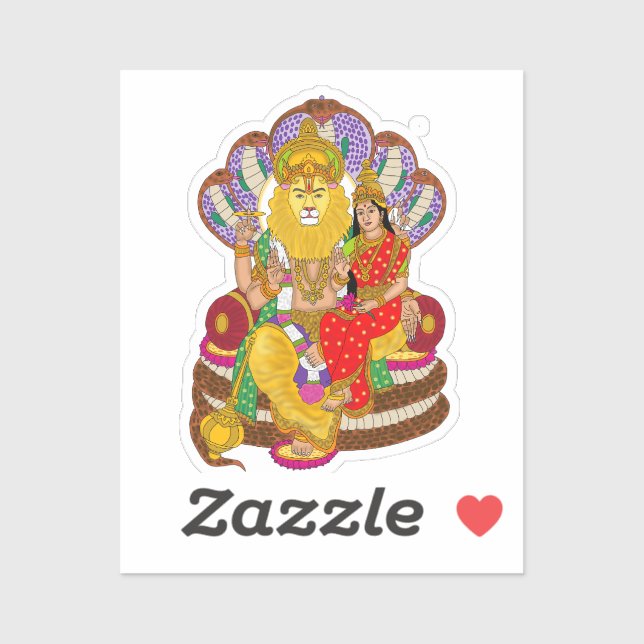 Autocollant Lakshmi Narasimha (Feuille)