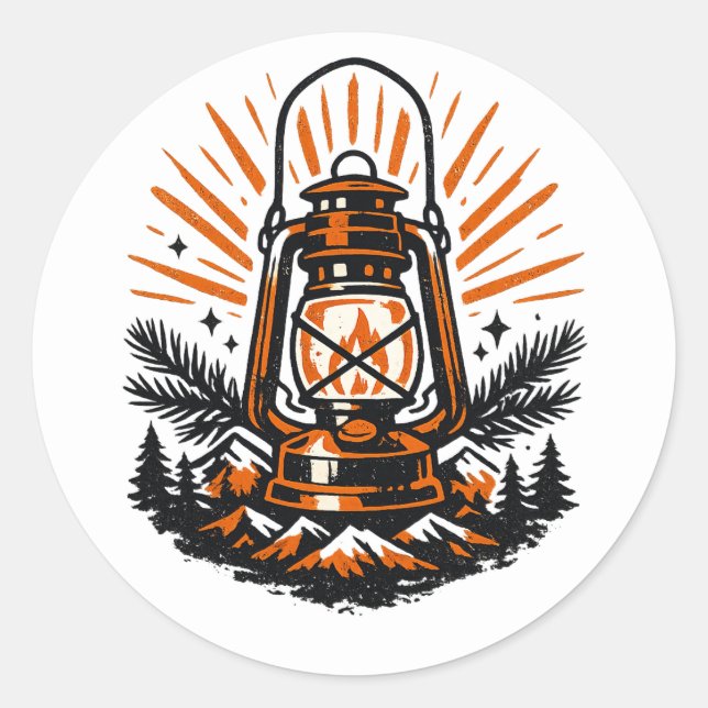 Autocollant Lanterne de Camping Rétro | Publicité  (Devant)