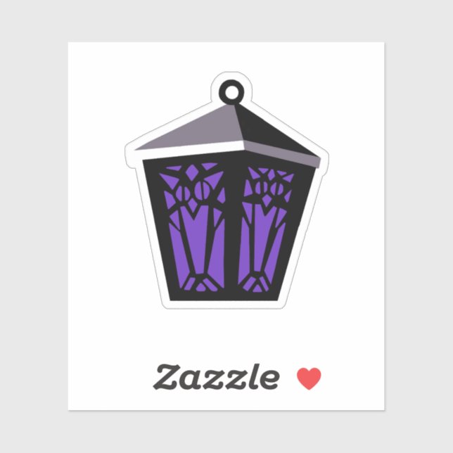 Autocollant Lanterne Hibou - Violet (Feuille)
