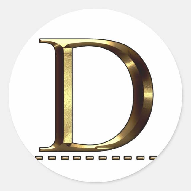 Autocollant lettre D or monogramme (Devant)