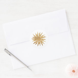 Autocollant lettre d'emballage de cadeau de soleil