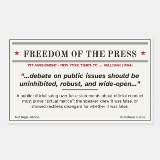 Autocollant Liberté de la Presse – NYT c. Sullivan