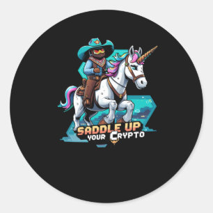 Autocollant Licorne Crypto Cowboy