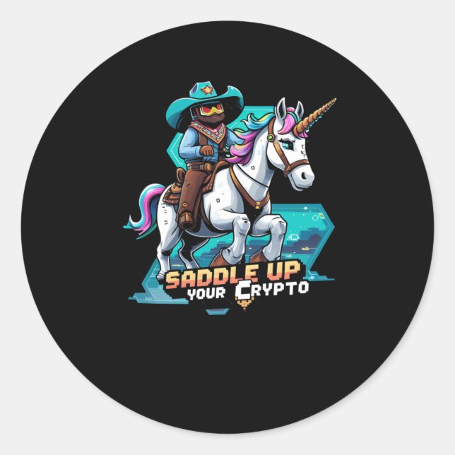 Autocollant Licorne Crypto Cowboy  (Devant)