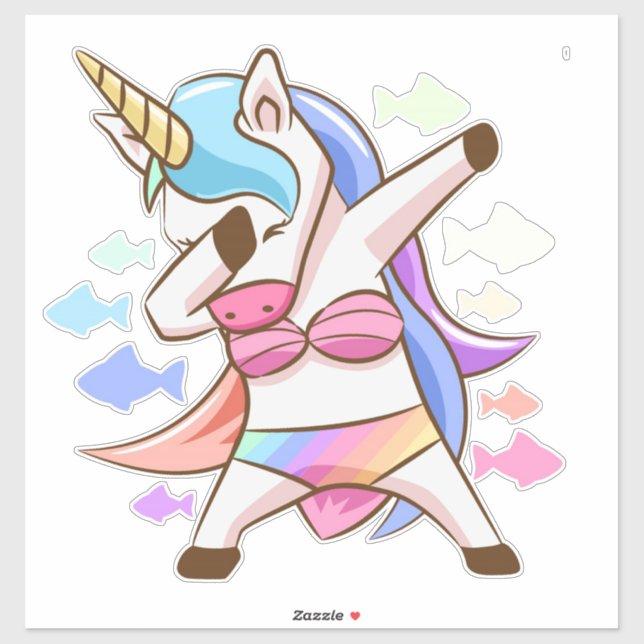 Autocollant Licorne Dabbing (Feuille)