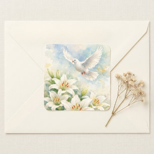 Autocollant Lily blanche colombe chrétienne