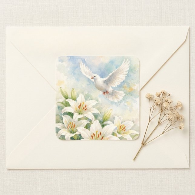 Autocollant Lily blanche colombe chrétienne (Créateur téléchargé)
