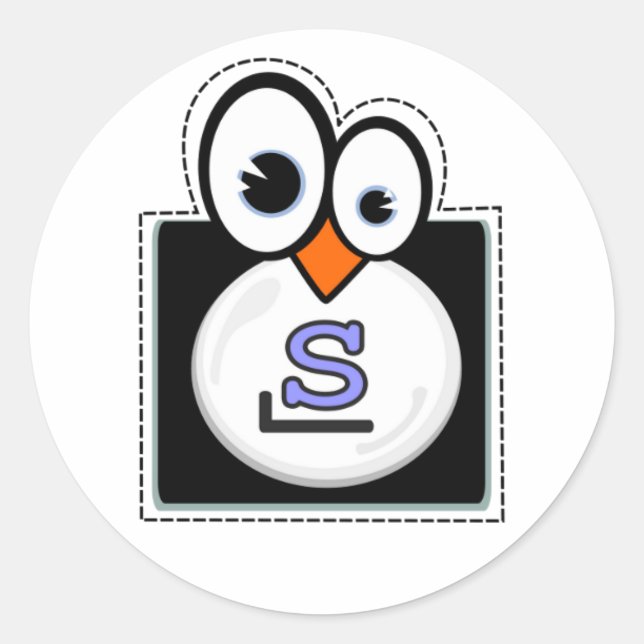 Autocollant Linux Penguin Slackware (Devant)