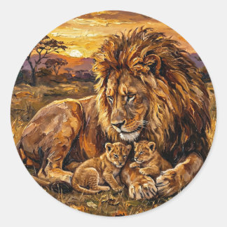 Autocollant Lion de la famille Savannah | Arte a O