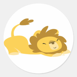 Autocollant Lion étirant de dessin