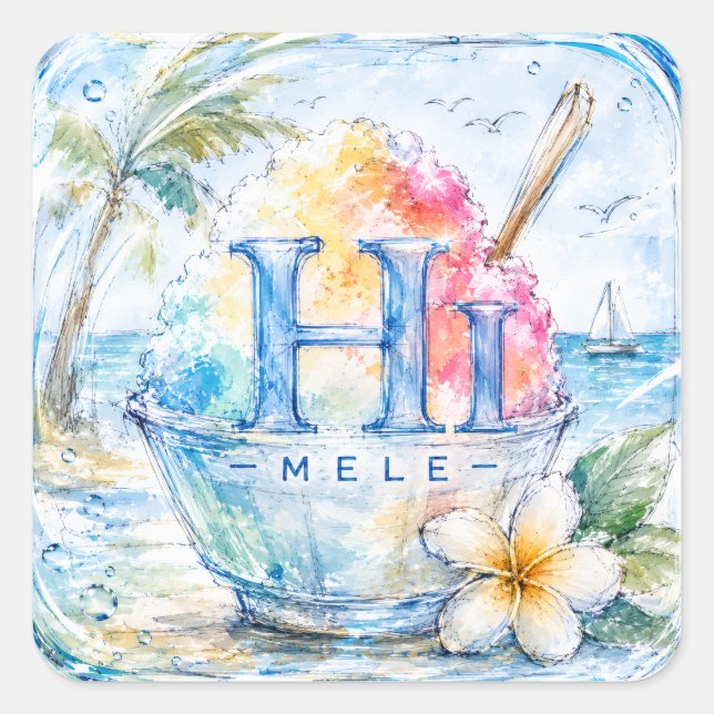 Autocollant Little Hawaiʻi HIMELE — Glace râpée (Devant)