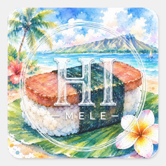 Autocollant Little Hawaiʻi HIMELE — Musubi (Devant)