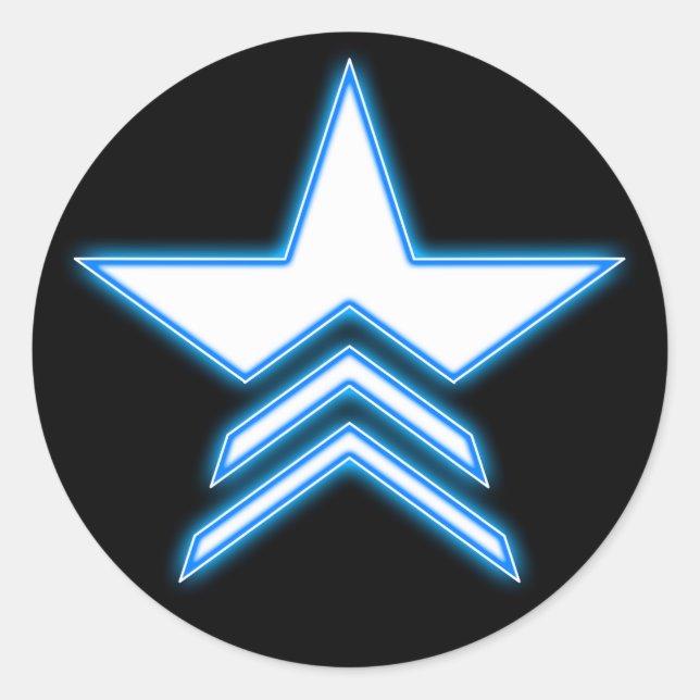 Autocollant Logo Commandant Étoile Bleue Lumineuse (Devant)