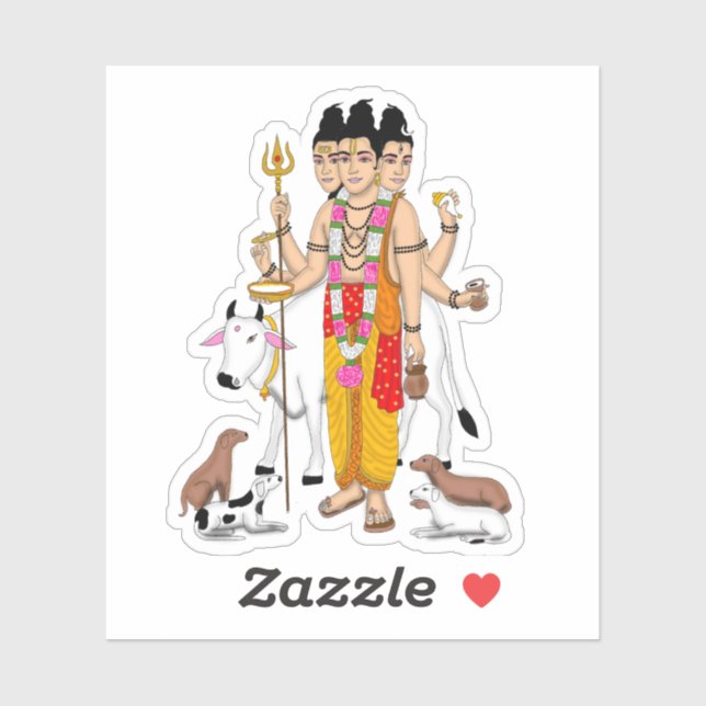 Autocollant Lord Dattatreya (Feuille)