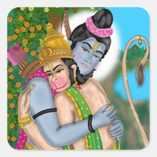 Autocollant Lord Rama & Hanuman