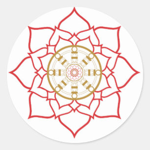 Autocollant Lotus Dharma Wheel