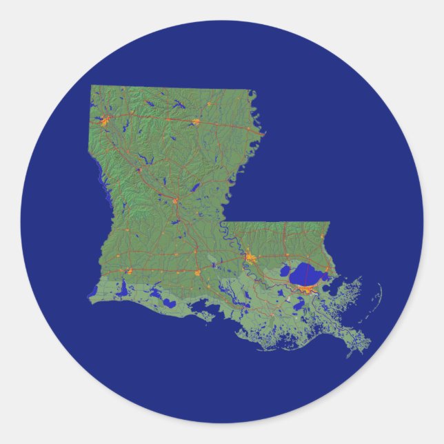Autocollant Louisiana Map (Devant)