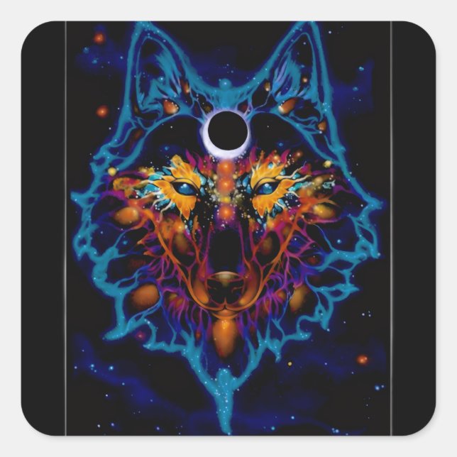 Autocollant Loup Spatial (Devant)