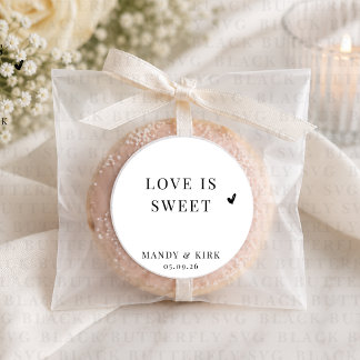 Autocollant Love Is Sweet | Sac cadeau de mariage
