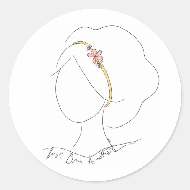autocollant "Love One Another", dessiné à la main (Devant)