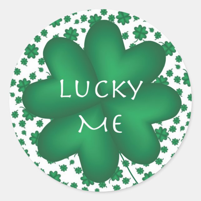 Autocollant Lucky Me Shamrock vert (Devant)