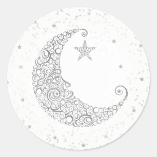 Autocollant Lune Argentée Twinkle Little Star