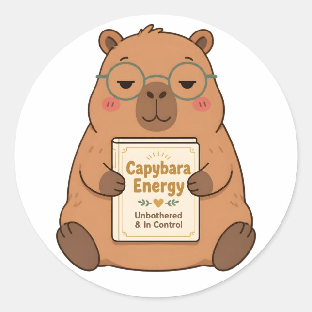 Autocollant Lunettes Calme Capybara Énergie (Devant)
