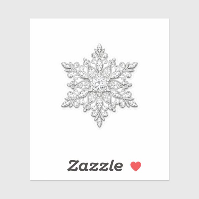 Autocollant Luxe Flocon de Neige en Or Blanc et Di (Feuille)