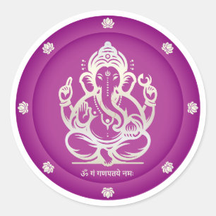 Autocollant Luxe Royal Violet Or Ganesha Seigneur