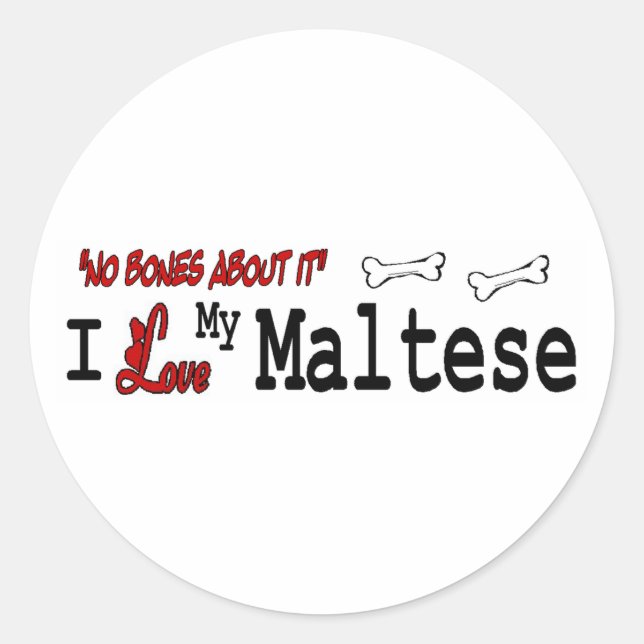 Autocollant maltais (I Love) (Devant)