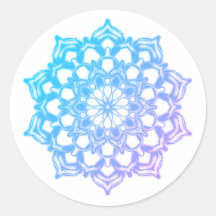 Autocollant Mandala Fleur Bleue