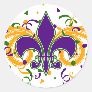 Autocollant Mardi Gras Fleur-de-Lis