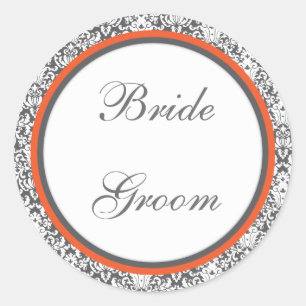 Autocollant Mariage à fleurs orange