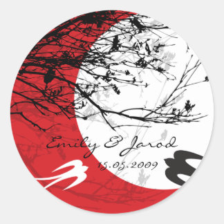 Autocollant Mariage asiatique en lune d'hirondelle