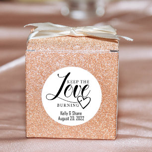 autocollant mariage, autocollant à bougie,