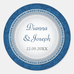 Autocollant Mariage baroque de la plaque de Cobalt