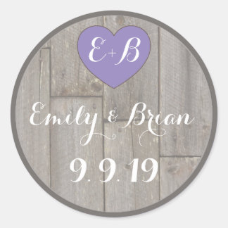 Autocollant mariage en bois rustique personnalisé 