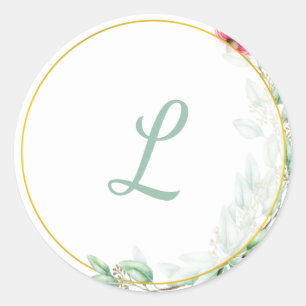 Autocollant Mariage Eucalyptis Monogram