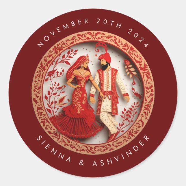 Autocollant Mariage indien (Devant)