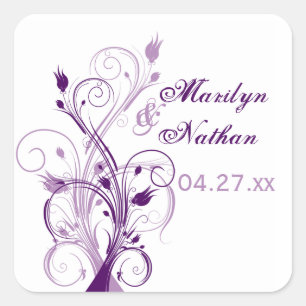 Autocollant Mariage Lilac blanc 1,5 po