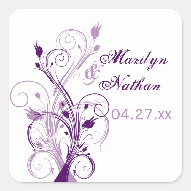 Autocollant Mariage Lilac blanc 1,5 po (Devant)