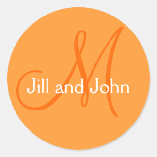 Autocollant Mariage Monogramme pour les noms orang