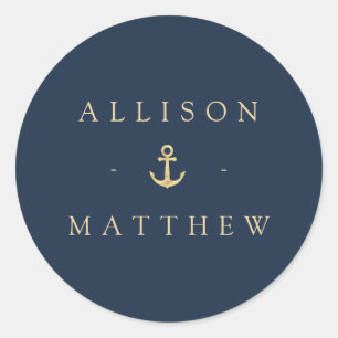 autocollant mariage nautique moderne