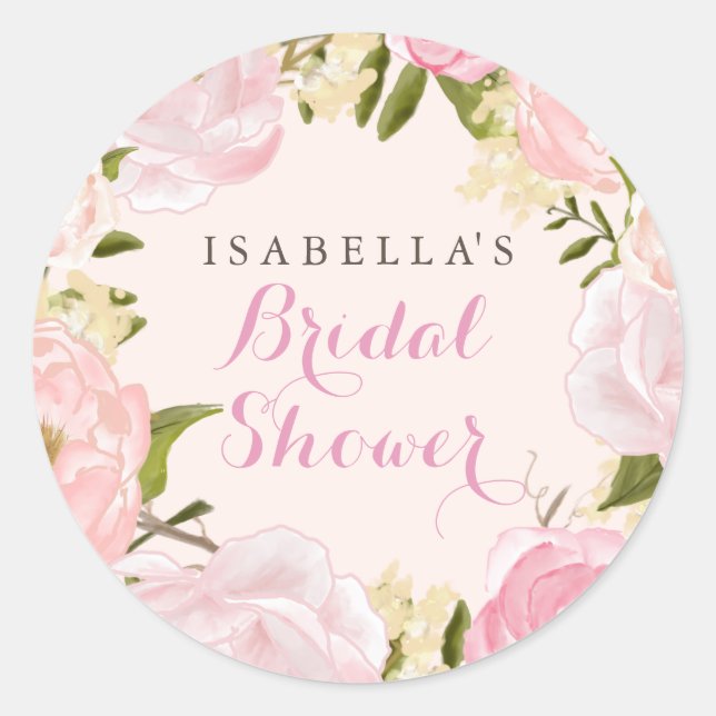 Autocollant Mariage Printanier Rose Rose (Devant)