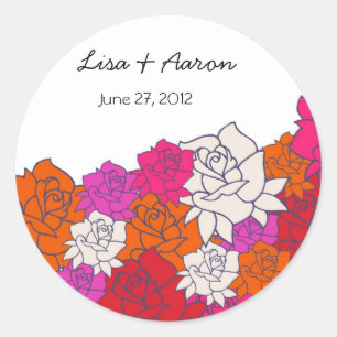 Autocollant Mariage Roses Adorables-2