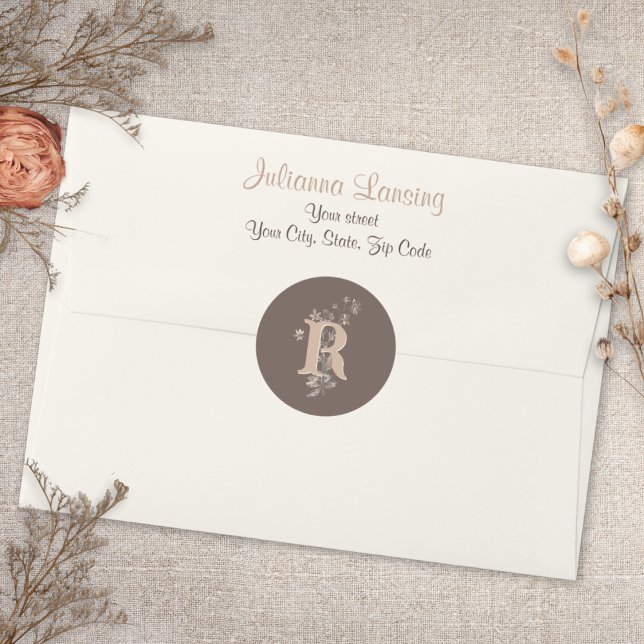Autocollant mariage Rustic Boho Fleur sauvage neut (Créateur téléchargé)