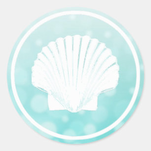 Autocollant mariage turquoise et blanc Initiales