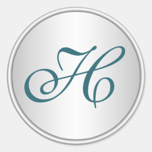 Autocollant Mariage turquoise, noir et argent