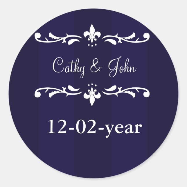 autocollant marine bleu fleur de lis (Devant)