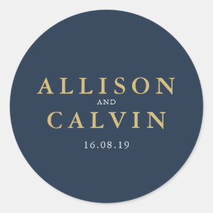 autocollant marine et mariage d'or